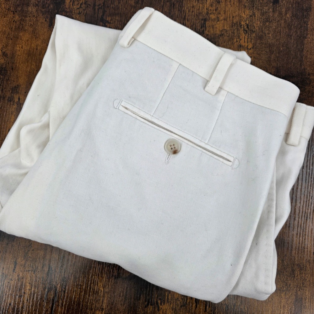 Suitsupply Milano Chino Trousers Mens 34x29 Cream Off White Cotton Stretch